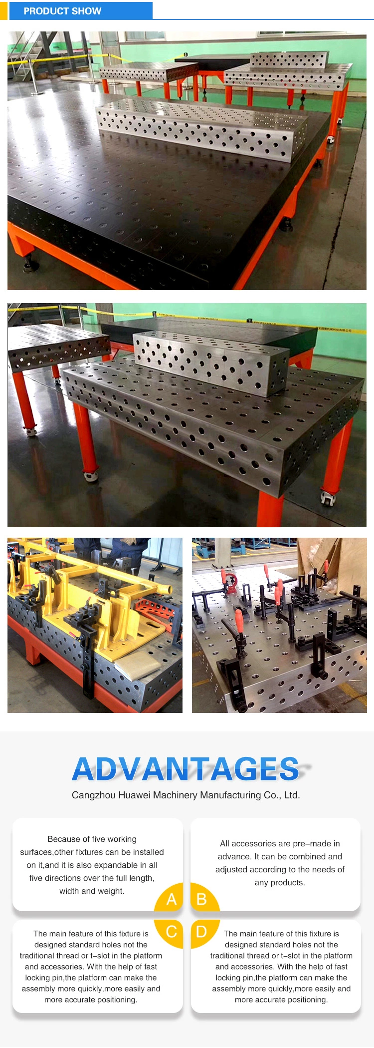 Assembly Steel Plate Welding Automatic Rotating 3D Table D16 / D28 for Welding Assembling