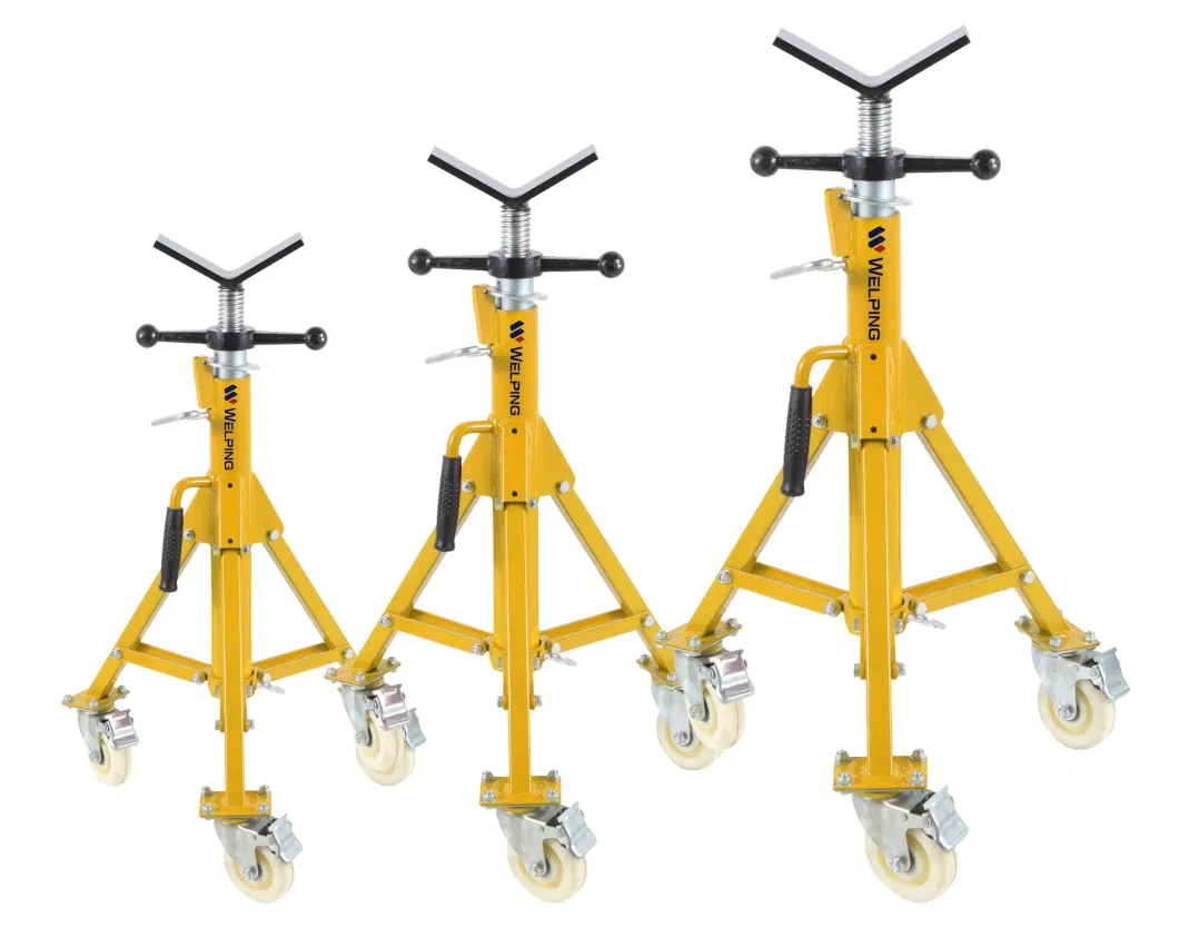 Roller Adjustable Height 28-52 Inch 2500 Lb Pipe Jack Stands Folding Portable Pipe Stand