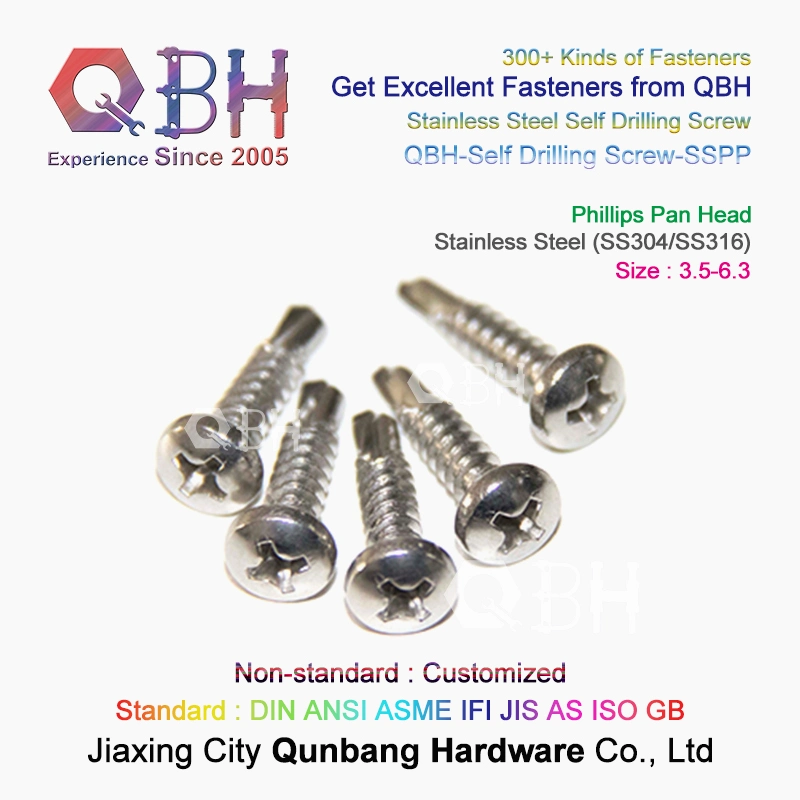 10%off Qbh Customized Hex Washer/ Cross Pan / Truss Wafer Head Self Drilling Tail Stainless Steel Deck Screw