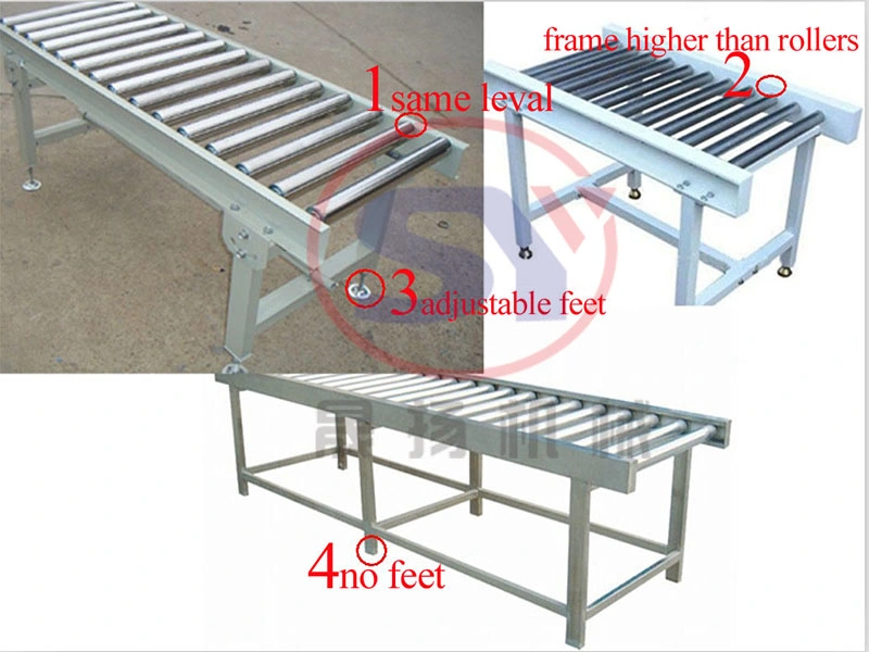 Adjustable Foot 90 Degree Rubber Curve Roller Conveyor Warehouse Roller