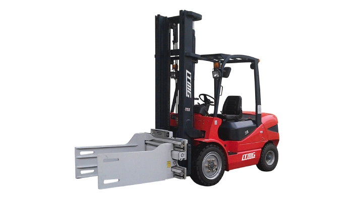 Hydraulic Diesel Forklift 2.5 Ton 3 Ton Forklift with Paper Roll Clamp/Bale Clamp/Rotator/Push and Pull Attachment