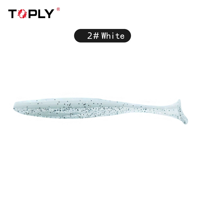 Toply Bait Smooth Two-Color T Tail Lead Head Hook Fresh Water Undulating Soft Bait Downfishing Lure Fishing Group Soft Worms