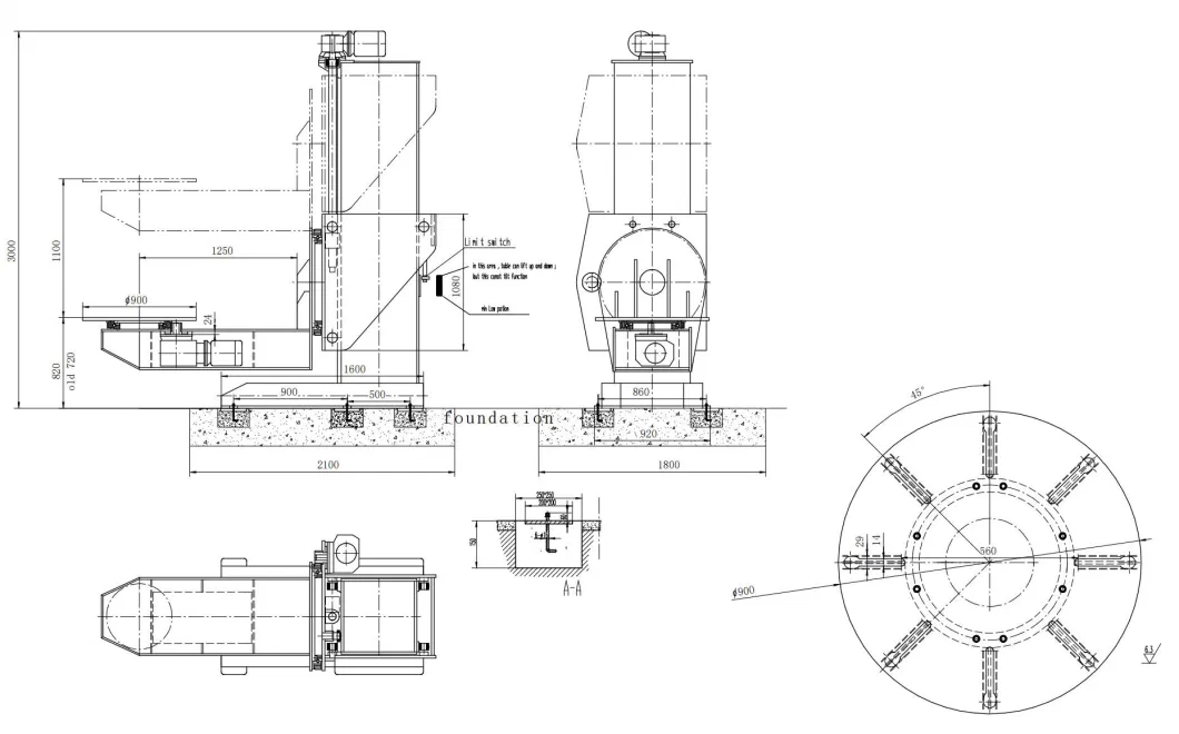 MIG Weld of Ltype Lift Positioner and Lift Positioner for Floor Turning Table and Head Tail Positioner and Cradle Posotioner Double Column Elevating Positioner