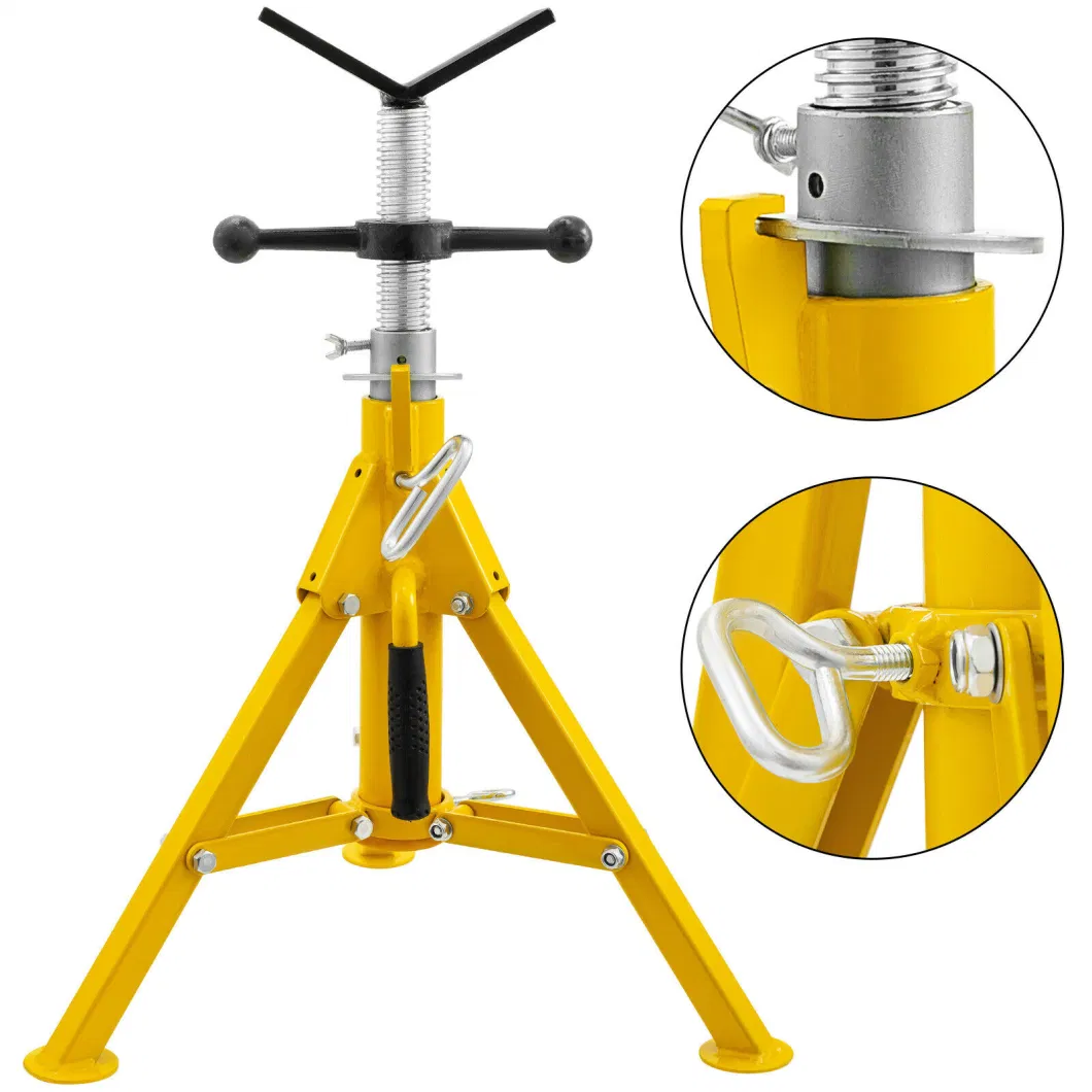 Welping 28-52 Inch Height Adjustable Steel Pipe Support Stand V Shape Head 12 Inch Pipe Holding Stand