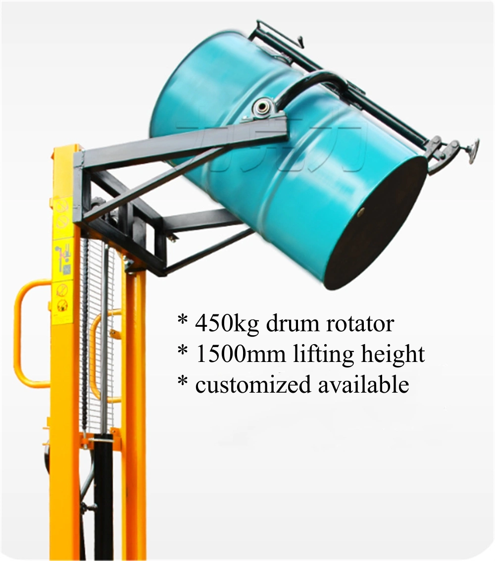 450kg 1.5m Hydraulic Drum Lifter Stacker Drum Lifter Trolley Drum Rotator Da450