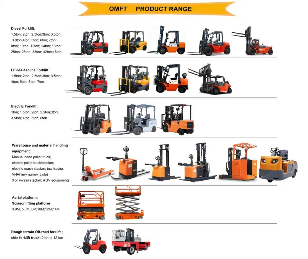2 Ton 2t Diesel Forklift Truck Lifting Height 3000mm 350mm 4000mm 4500mm 5000mm 5500mm 6000mm 6500mm 7000mm