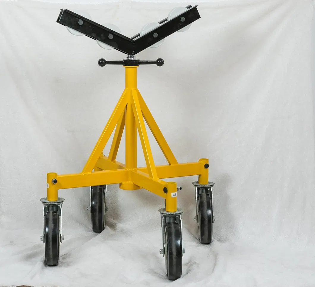 36 Inch Giant Pipe Jack Stand Heavy Duty Roller Head Pipe Support with Casters