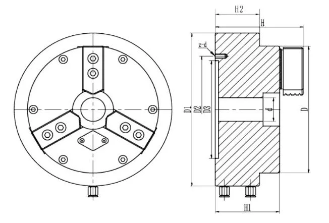 3 Jaw Automatic Pneumatic Chuck for Welding Machine