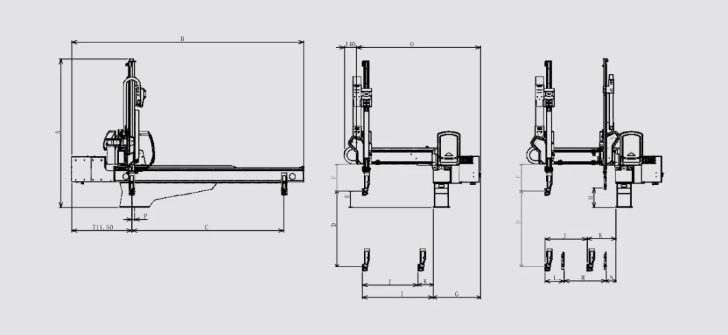 China Manufacturer Cross-Walking 3-Axis Injection Robot Manipulator for Automated Loading