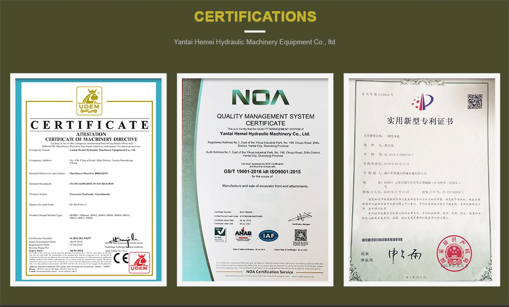 CE Certified 5 Ton Excavator Crane Hydraulic Rotary Wood Log Grapple