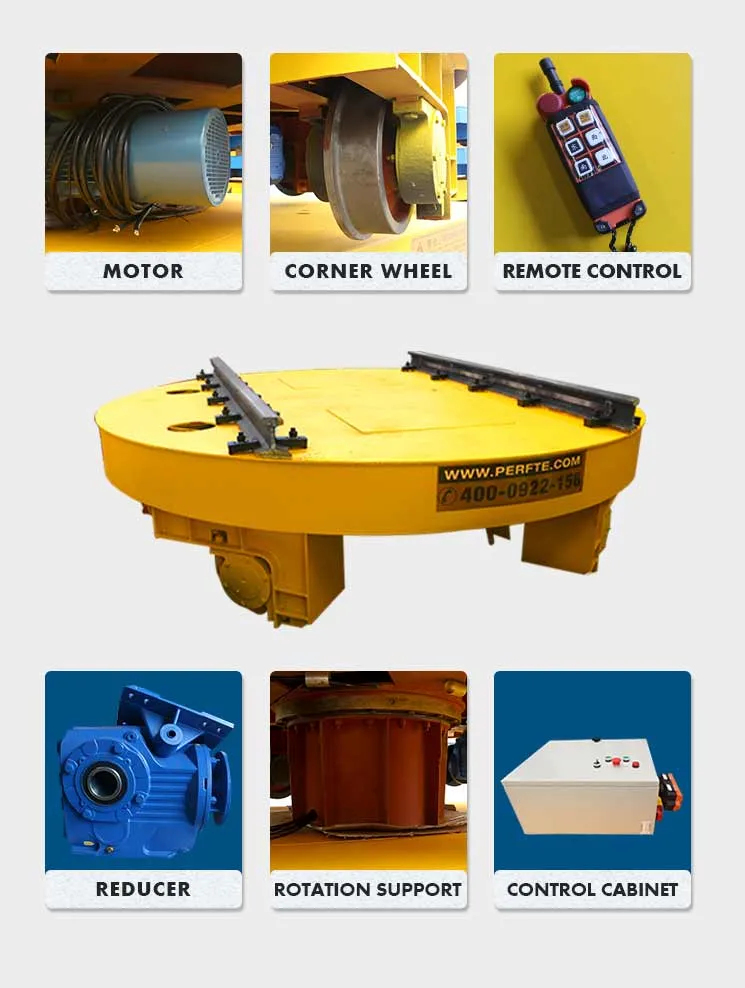 Battery Powered Electric Remote Control Railway Transfer Turntable for Factory Production