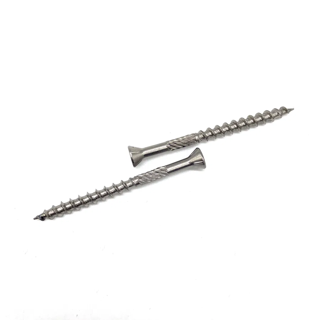 SS304 SS316 Stainless Steel Countersunk Flat Head Wood Screw Deck Screw with Cutting Tail