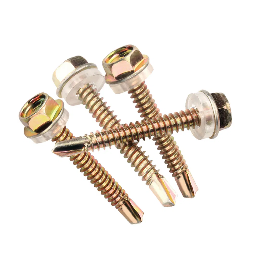 High Quality Outer Hexagon Drill Tail Screw M2.9-M6.3 Hexagonal Head Drilling Tail Wire Washer Drill Tap Screw