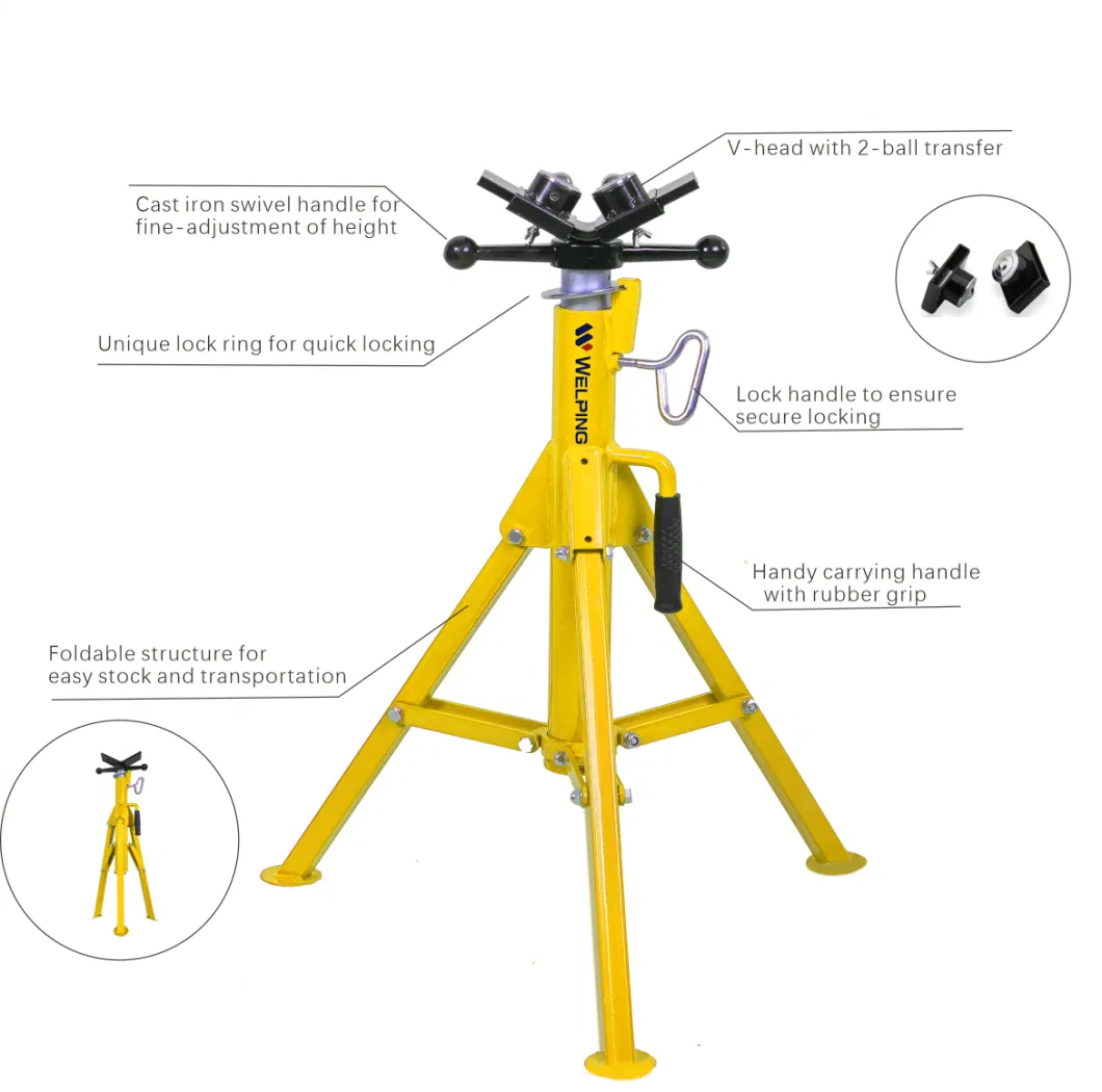 Pipe Jack Stand with Roller Head