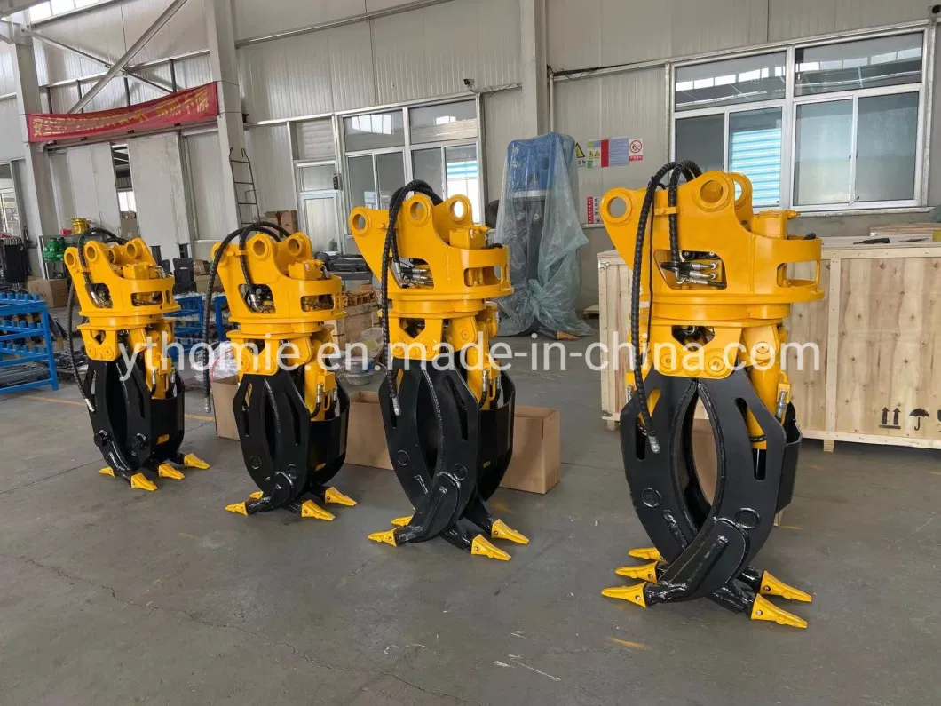 CE Certified 5 Ton Excavator Crane Hydraulic Rotary Wood Log Grapple