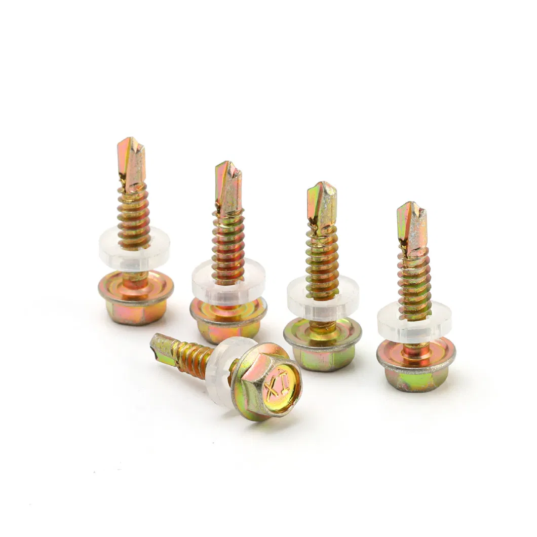 High Quality Outer Hexagon Drill Tail Screw M2.9-M6.3 Hexagonal Head Drilling Tail Wire Washer Drill Tap Screw