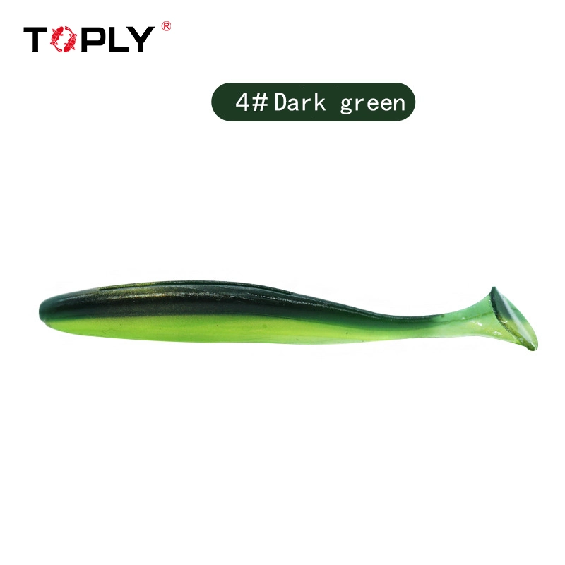 Toply Bait Smooth Two-Color T Tail Lead Head Hook Fresh Water Undulating Soft Bait Downfishing Lure Fishing Group Soft Worms