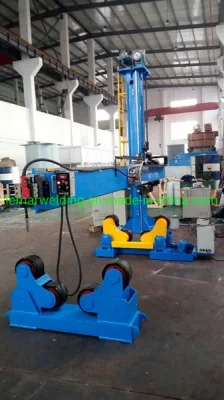 El tubo dentro y fuera de manipulador de soldadura de costura de soldadura con rodillos girando