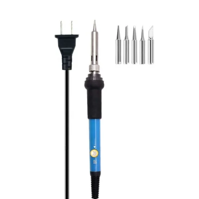 Agregar a Compareshare110V/220V soldador eléctrico de temperatura ajustable de 60W con soldadura de Set ++5 Puntas de soldadura de compresión de alta temperatura+Soporte +