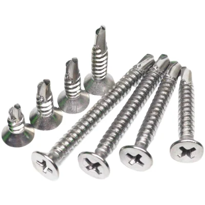 Ss410 SS304 SS316 de cabeza plana de la cruz de acero inoxidable Self-Drilling el tornillo de cabeza avellanada, perforar la cola de milano el tornillo