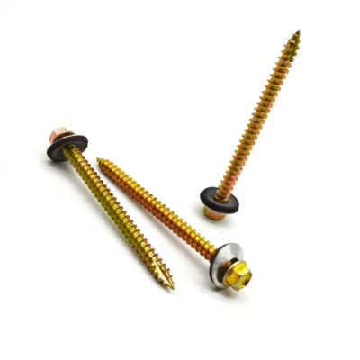 Tornillo de cabeza hexagonal con rosca de corte tornillo de madera tipo 17 Almohadilla compuesta EPDM impermeable o sin junta de cola dividida