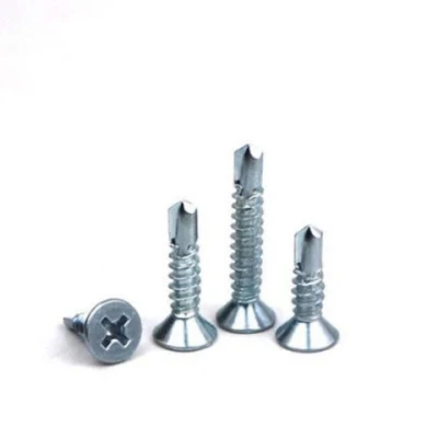 Taladro con cabeza avellanada transversal tornillo de cola taladro de cabeza plana de venta al por mayor Cable de cola cable de cola de giro autorroscante