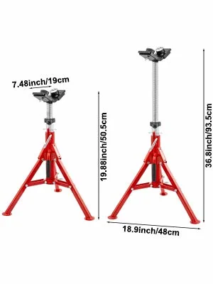 V-Head 2-Ball patas plegables soldadura Jacks ajustables 1107c Soporte de tubería