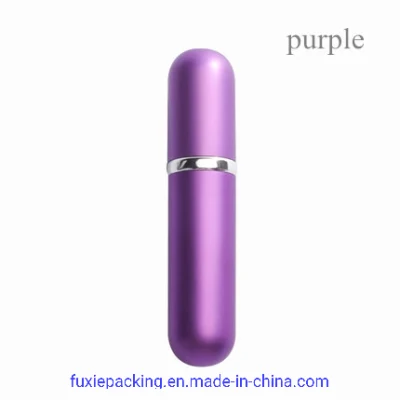 5ml de cabeza redonda de aluminio Pequeño Spray Perfume pluma con la botella de cristal