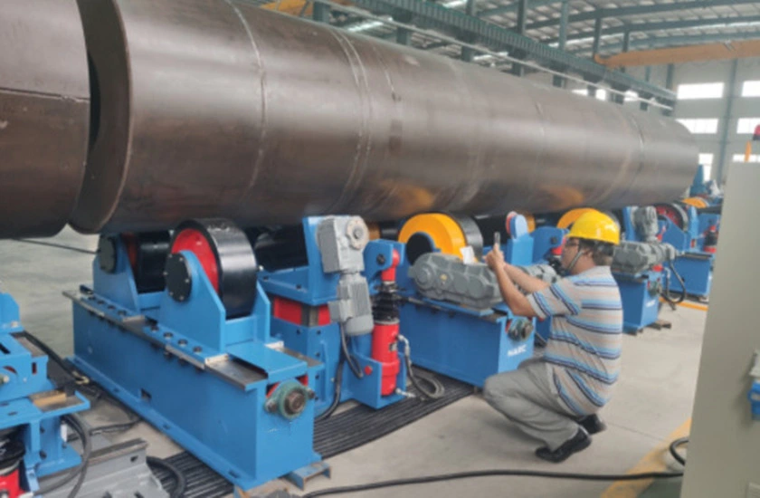 200 Ton Customized Steel Polyurethane Wheel Assembly Rotator for Welding