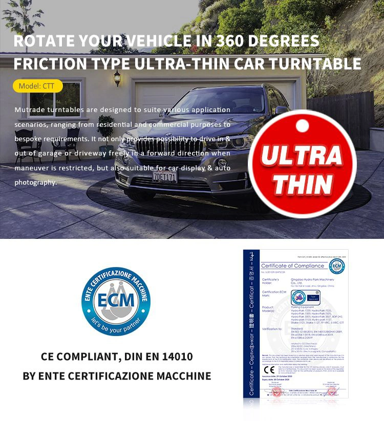 Vehicle Turntable Platform Electric 360 Degree Rotating Car Turntable Price