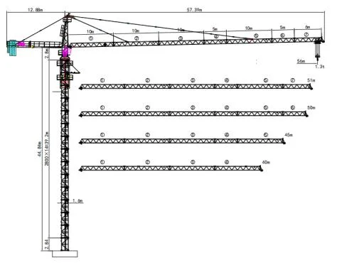 DIY Construction Crane 6t Jib Length 50m