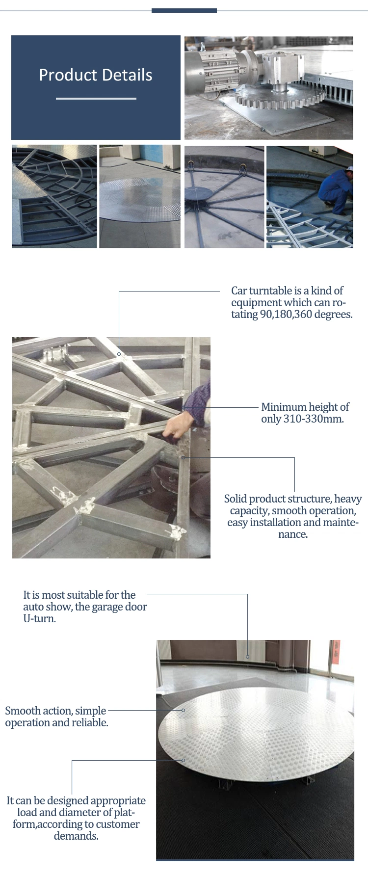 Car Display Rotationg Platform Turntable with Different Size