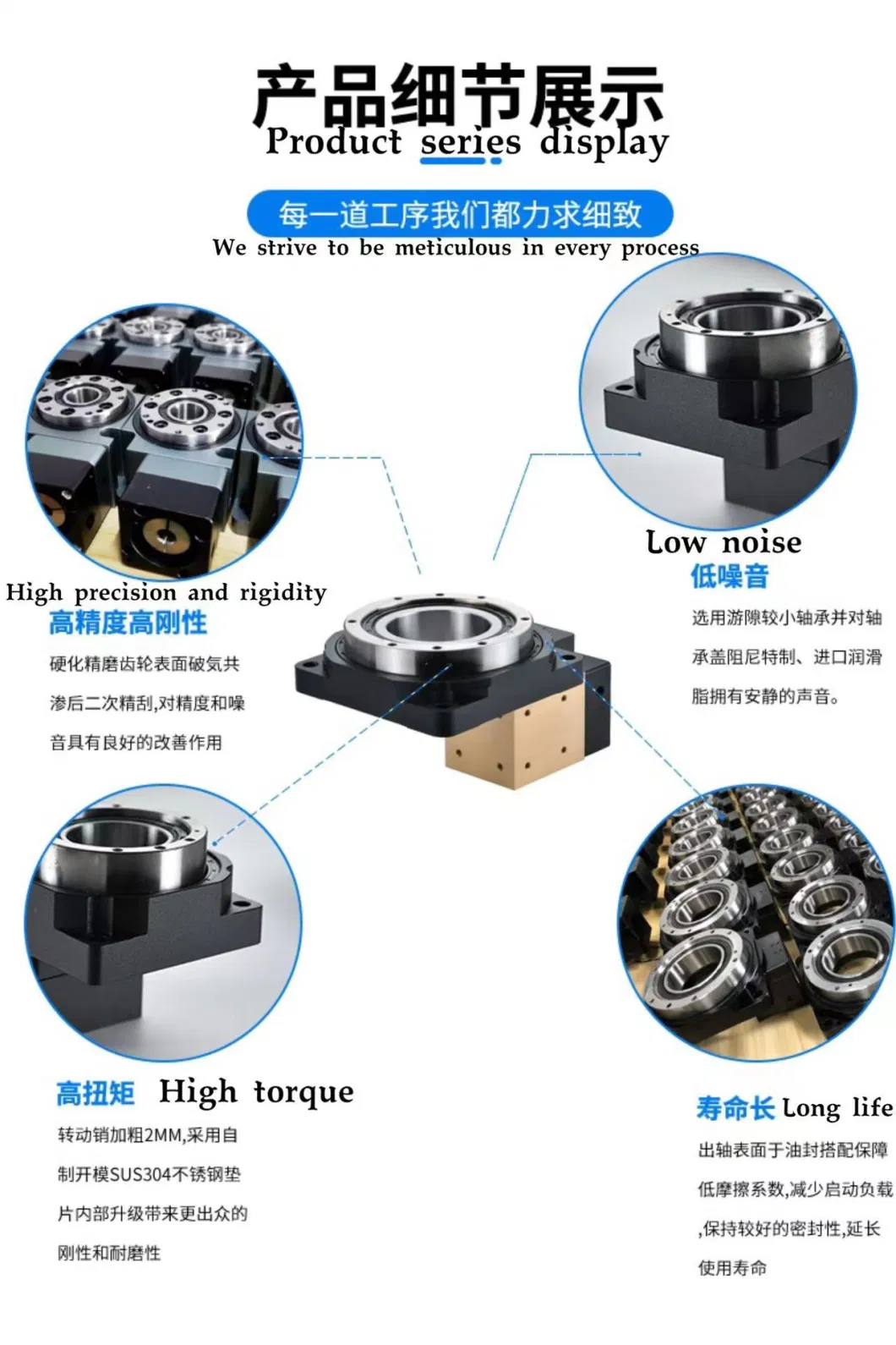 Hollow Rotating Platform Precision Right Angle Wave Tooth Reducer