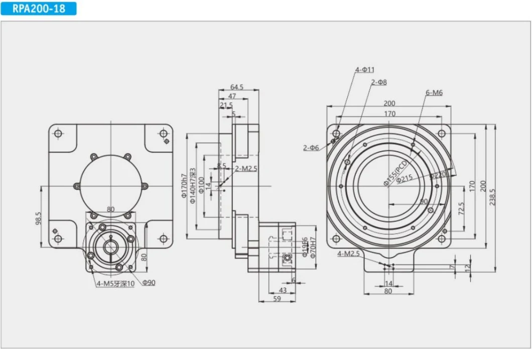 Hollow Rotating Platform Precision Right Angle Wave Tooth Reducer