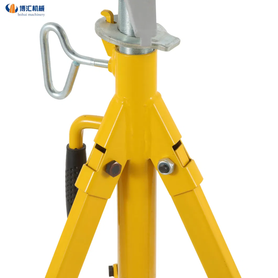 Big Roller Head Heavy Duty Pipe Stand Folding Support for Industrial Pipe Adjustable Pipe Stand