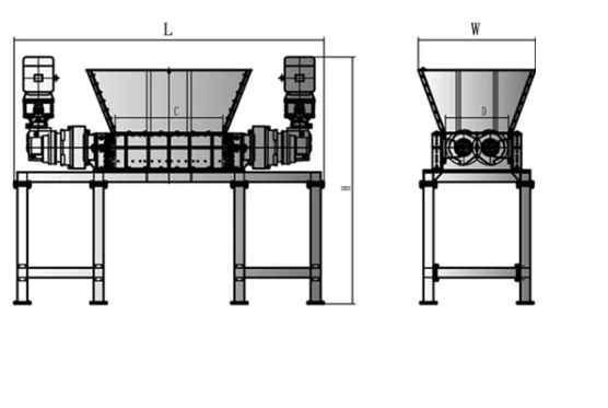 Industrial Heavy Duty Double Shaft Shredder for Plastic Recycling