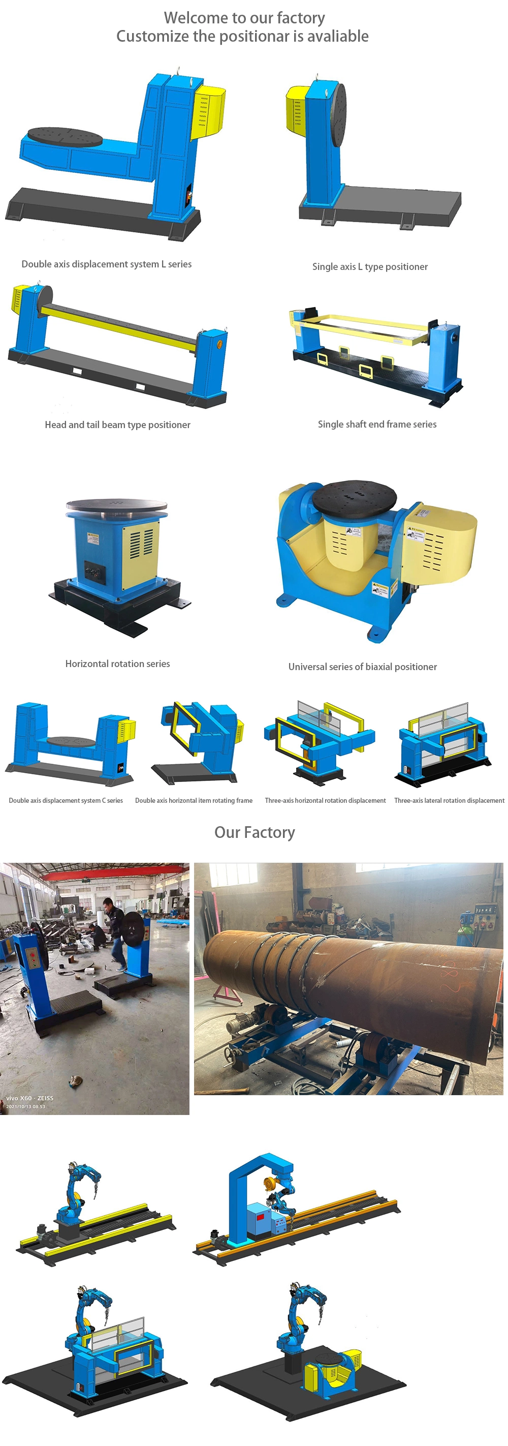 Single Axis L Type Positioner Payload 1000kg Rotary Welding Positioner Welding Positioner Turntable