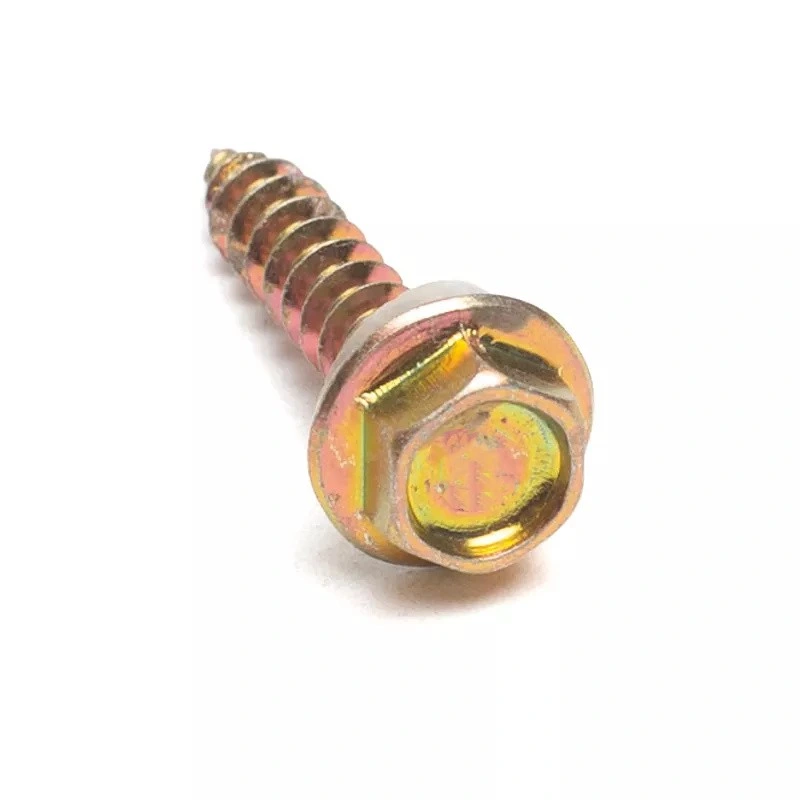 Fastener Manufacturers Yellow Zinc Plated Hex Cross Recessed Head Sharp Tail Thread Self Tapping Screw