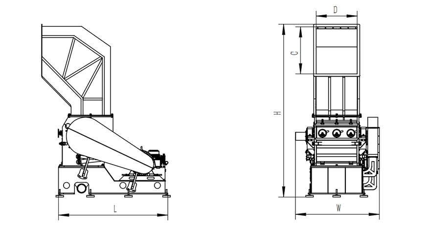 Euro Commercial Heavy Duty Plastic Crusher for Wood Pipe All Plastic Wire and Cable