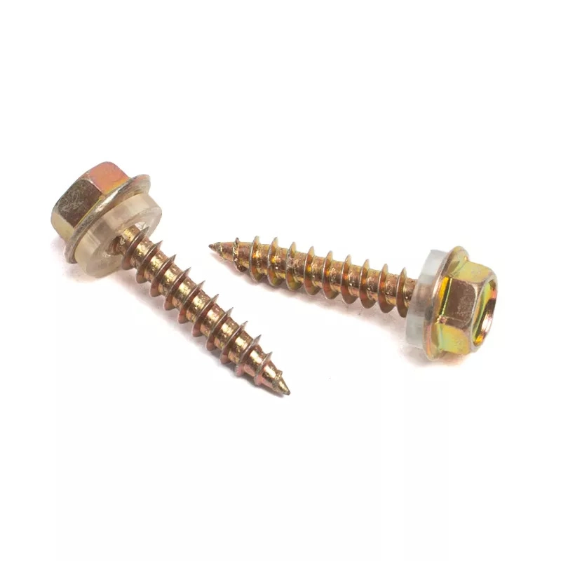 Fastener Manufacturers Yellow Zinc Plated Hex Cross Recessed Head Sharp Tail Thread Self Tapping Screw