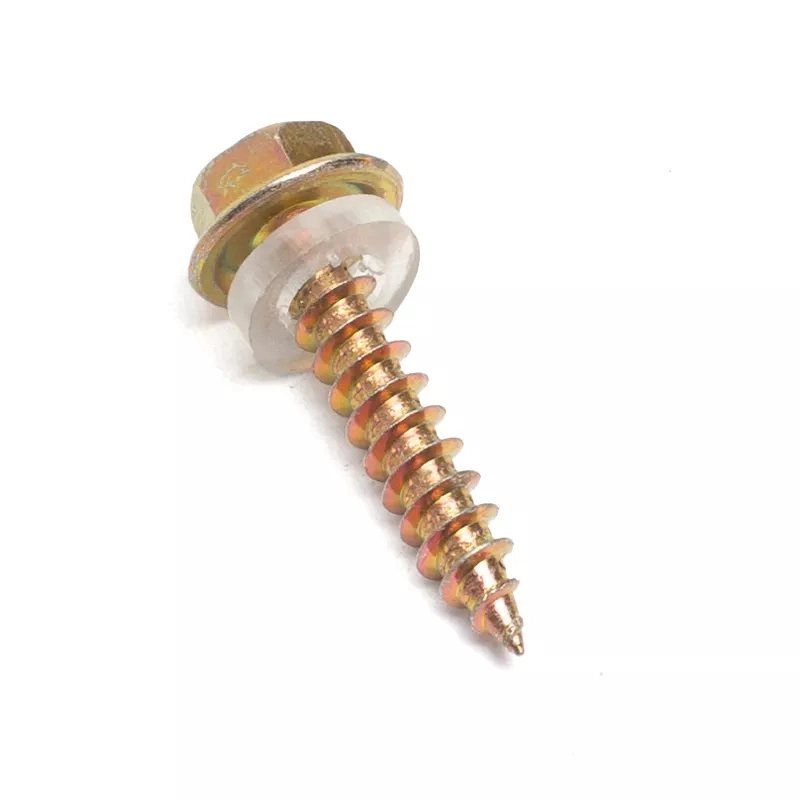 Fastener Manufacturers Yellow Zinc Plated Hex Cross Recessed Head Sharp Tail Thread Self Tapping Screw