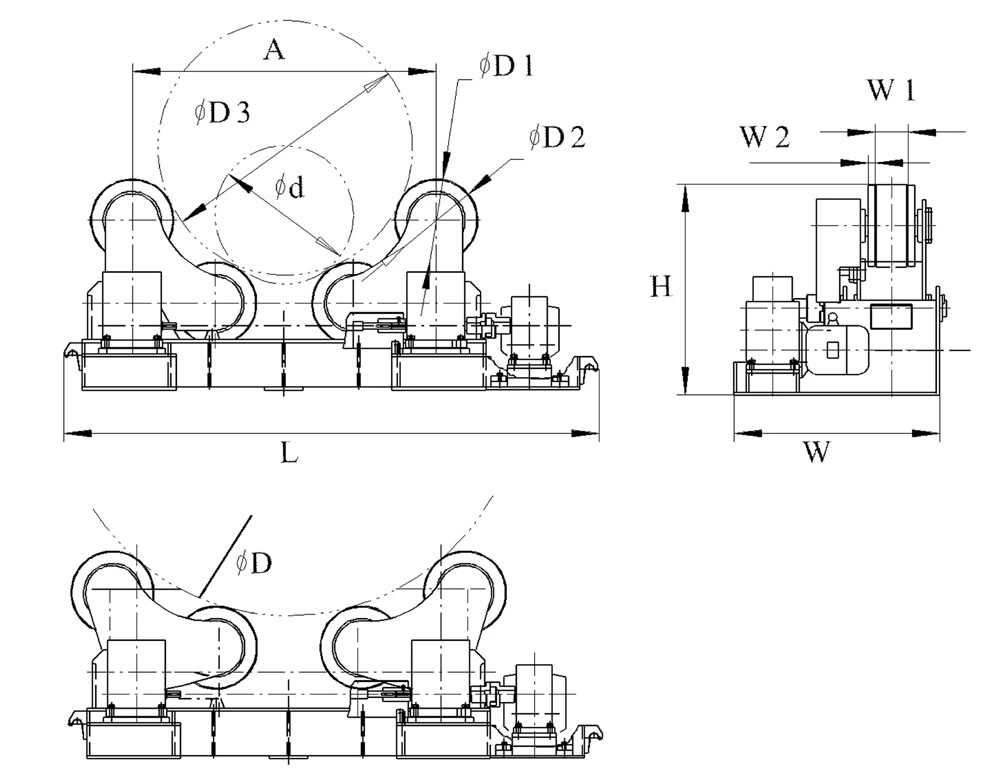 Self Aligning Rotator Apply in Turning Rolls and Vessel Roller and Pipe