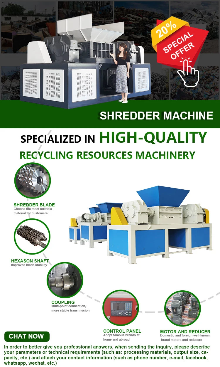 Heavy Duty PVC Pipe Crushing Pet Bottles Recycling Crusher Shredder Machine