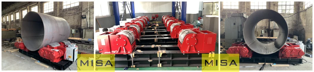 200 Ton Welding Turning Rolls with Triple Polyurethane Wheels, Rotating Rolls