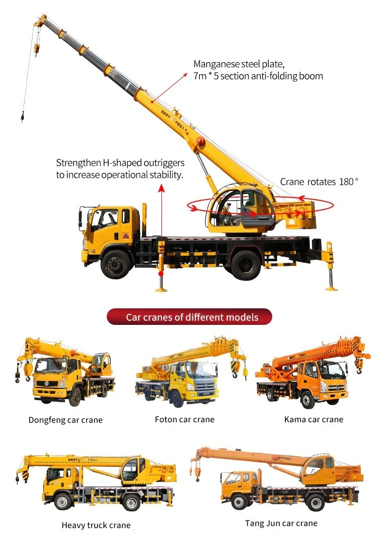 Gainjoys China Hydraulic Truck Crane Mounted DIY 150ton New Condition Used Truck Cranes for Sale 3t