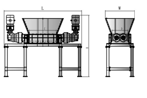 Industrial Heavy Duty Double Shaft Shredder for Plastic Recycling