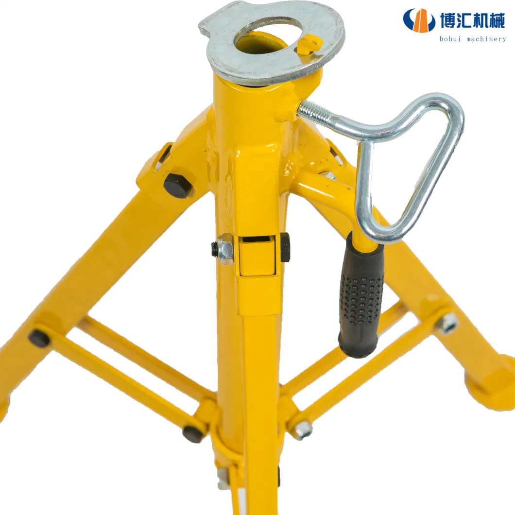 Big Roller Head Heavy Duty Pipe Stand Folding Support for Industrial Pipe Adjustable Pipe Stand