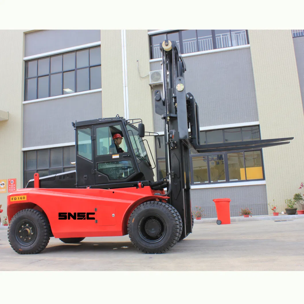 Heavy Duty 16ton Diesel Forklift with Cabin and Fork Positioner