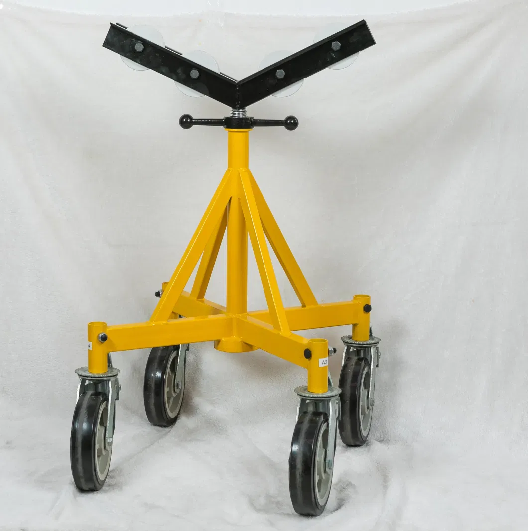 36 Inch Giant Pipe Jack Stand Heavy Duty Roller Head Pipe Support with Casters