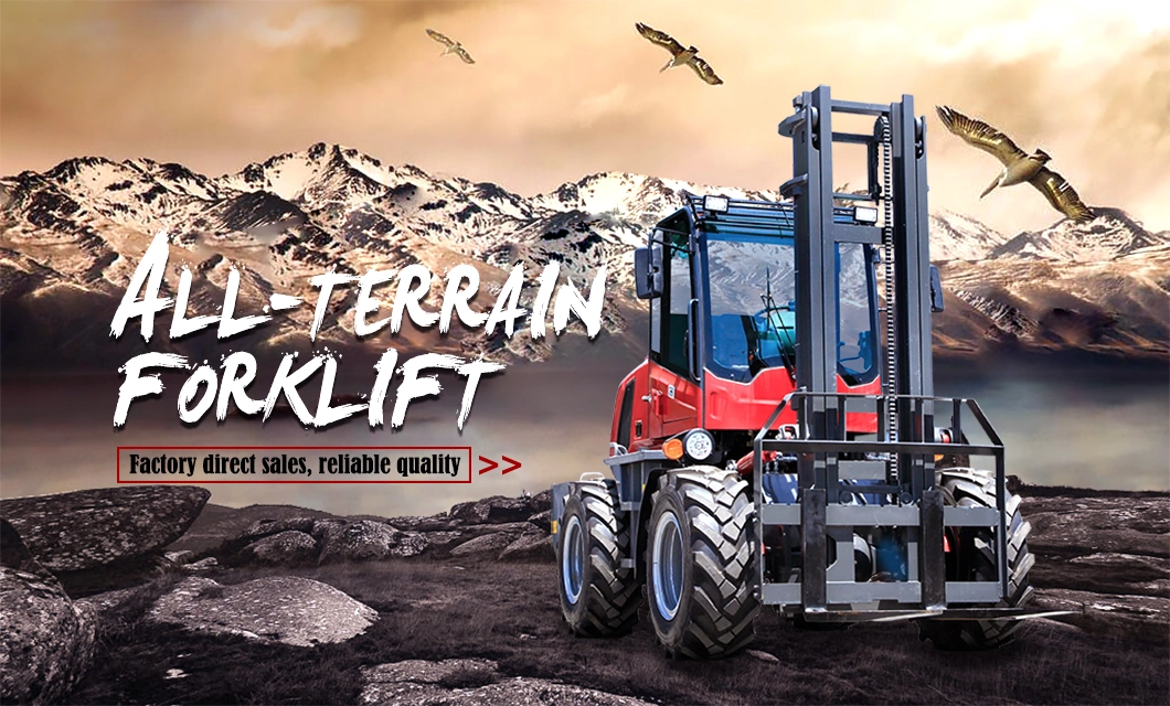 High Rich 3.5t off-Road Forklift Brand Engine Operation in Four-Wheel Drive Mode
